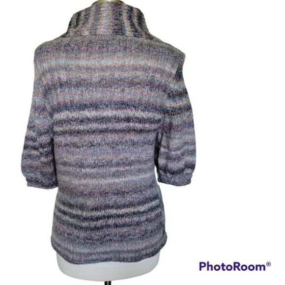 Express Rainbow Stripe 3-Button Sweater - M - Picture 7 of 12